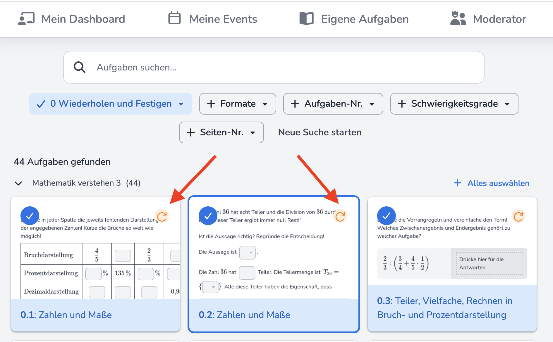 wiederholt verwendete Aufgabe